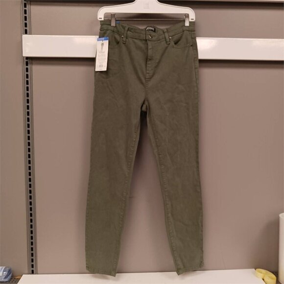 Buffalo David Bitton Green Skinny Pants Sz 10 NWT High Rise Stretch Casual - Picture 1 of 5